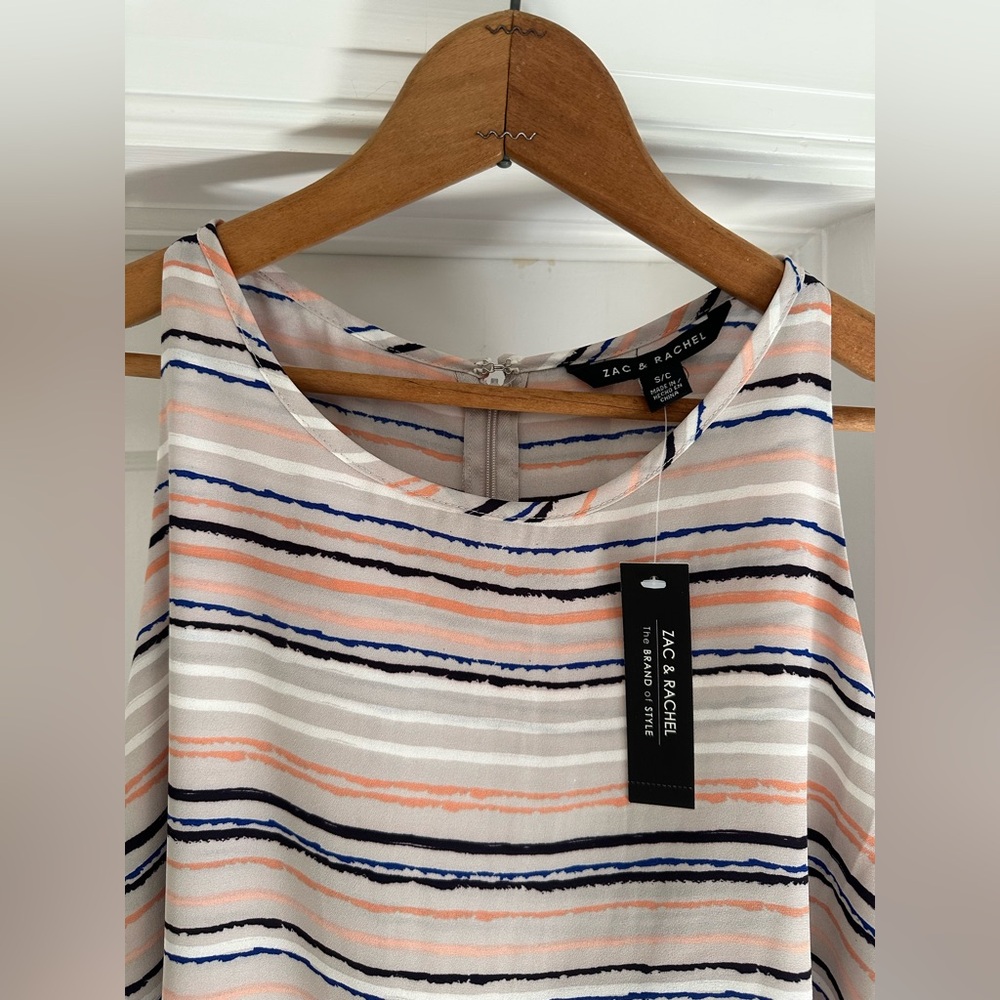 NWT Zac & Rachel Multicolor Striped Sleeveless Blouse